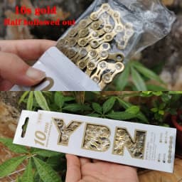 YBN Bicycle Chain Ultralight Black Gold Silver Half All Hollow 10 11 12 Speed Chain MTB Mountain Road Bike Chain for Shimano
