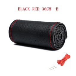 36 38 40 CM DIY Genuine Leather Car Steering Wheel Cover Soft Anti Slip 100% Cowhide Braid With Needles Thread