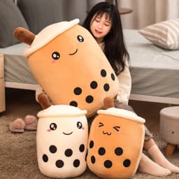 25-70cm Cartoon Fruit Bubble Tea Cup pillow stuffed soft Drink Apple Milk Tea back cushion fast food gifts for kids birthday