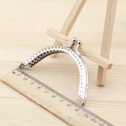 YY Silver semicircle Patchwork Handmade DIY Coin Purse 6.5 /8.5 /10.5/12 /15CM Purse Metal Frame Kiss Clasp 5pcs/lot