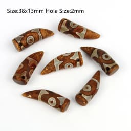 1/2pcs Prayer Mala Tibetan Mystical Dzi 3 Green Eyes Oval Agates Beads For Jewelry Making DIY Bracelet Necklace Charms Findings