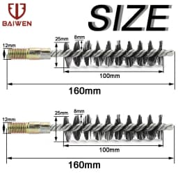 1pc Steel Wire Pipe Tube Brush Cleaning Tools Water Pipe M12 Steel Wire Pipe Tube Sweep Cleaning Chimney Hand Tools 18-75mm