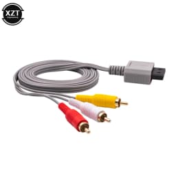 1.8m 3 RCA Cable for Nintendo Wii controller Console Audio Video AV Cable Composite 480p Gold-plated 3RCA for will Cable cord