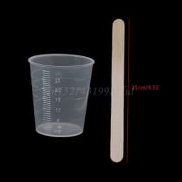 50Pcs 30ml Plastic Graduated Cups Clear Scale Cups with 50 Pcs Wooden Stirring Sticks for Mixing Paint Epoxy Resin Tools