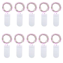 10Pack LED String Light 1M 2M 3M Button Battery Copper Wire Fairy Lights for Wedding Patio Party Garden Decor
