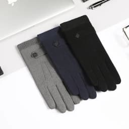 Winter Keep Warm Touch Screen Plus Velvet Inside Suede Mens Gloves Fashion Simple Cold Protection Thicken Man Outdoor Gloves