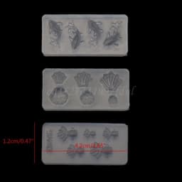 3Pc Mini Size Goldfish Lotus Leaf Earrrings Water Dag DIY Resin Jewelry Mold Kit