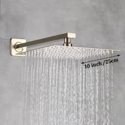 Rainfall Shower Head 8"/10"/12" Square Bathroom Ultrathin Rain Top Shower Head with Shower Arm Faucet Accessories Wall Mounted