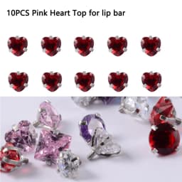 10PCS Surgical Steel Internally Threaded Lip Bar 16G Zircon Top Component For Labret Prong Zircon Ear Tragus Helix Ear Piercing