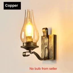 Retro Industrial Light Iron Wall Lamp Creative Restaurant Corridor Bedroom Bedside Glass Wall Light Living Room Hotel Lighting