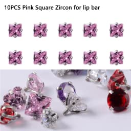 10PCS Surgical Steel Internally Threaded Lip Bar 16G Zircon Top Component For Labret Prong Zircon Ear Tragus Helix Ear Piercing