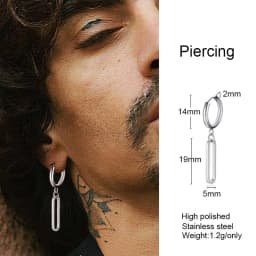 FUN GRENADE SHAPED EARRINGS FOR MEN JEWELRY STAINLESS STEEL HOOP EARING GIFT FOR HIM