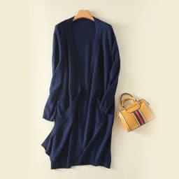 Cardigan Women's Fall/Winter New Mid-Length Sweater Coat Loose Solid Color Knitted Long-Sleeved Blouse Korean Fashion Big Size