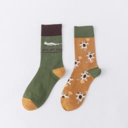 Trendy Socks Ab Paragraph Pure Cotton High Tube Socks Creative Cartoon Small Flowers New Autumn and Winter Stockings Female Sock