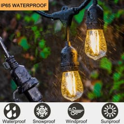 15M S14 String Lights E27 LED Retro Edison Filament Bulb Outdoor Garden Patio Holiday Wedding Garland LED S14 String Lights