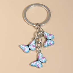 Cute Keychain Colorful Butterfly Key Ring Enamel Flying Animals Key Chains For Women Girls Handbag Accessorie Handmade Jewelry