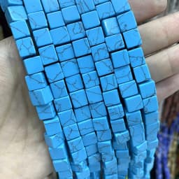 8*8mm Natural Square Agates Tiger Eye Turquoises Amazonite Crystal Jades Stone Beads For Jewelry Making DIY Bracelet Necklace