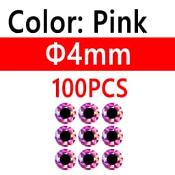 100pcs 2D Metal Jigs Lure DIY Fish Eyes Holographic Flat Fishing Fly Eyes Sticker for Slow Jigging Fishing Lure Baits 3mm-12mm