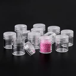 12pcs/lot Plastic Round Jewelry Box Compartment Transparent Container Earring Box Jewelry Box Case for Jewelry Display & Packagi