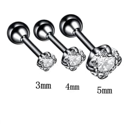 3PCS Crystal Tragus Piercing Earring Set Zircon Cartilage Earrings Stud Set Labret Lip Piercing Bulk Ear Lobe Earring Conch Lot