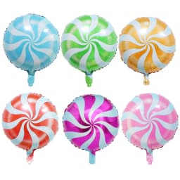 7pcs 18inch Lollipop Candy Foil Balloons Colorful Windmill Helium Balloon Wedding Birthday Party Decoration Kids Toy Baby Shower