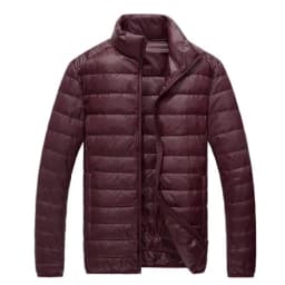 2026 Men's Lightweight Warm Coat, Winter Parkas Jacket Royal Blue Black Gray Red Green Male Light and Thin Coats