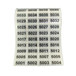 1000 Labels Consecutive Number Inventory Storage Sticker Waterproof 20mm x 10mm 001 to 10000 For Choice