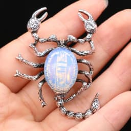 Natural Stone Shell Scorpion Brooch Pins Rose Quartzs Pendant for Women DIY Necklace or Dual Use Brooches Jewelry Accessories