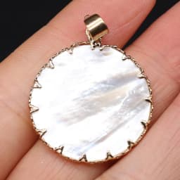 1pc Lapis Lazuli Natural Stone Round Gold-plated Gilt Pendant Craft Jewelry MakingDIY Necklace Earring Accessory Gift Party