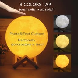 Dropship Photo/Text Custom Moon Lamp Night Light 3D Print Rechargeable Personalized Timing Moon Light Gift for Kids,Girlfriend
