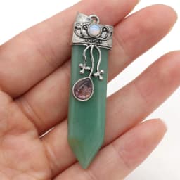 Natural Amethysts Pink Quartz Stone Sword Pendant Lapis Lazuli Onyx Charms Women Jewelry Making DIY Necklace Gift Size 16x57mm