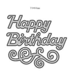 2022 New Arrival Metal Happy Birthday Phrase Word Letter Cutting Dies for Scrapbooking Greeting Card Making Stencils Paper Craft