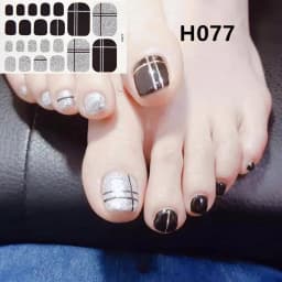 22Tips/Sheet Nail Sticker Adhesive Toenail Art Polish Tips French Glitter Sequins Nail Wraps Strips Easy Toenail Sticker