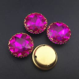 All size round glass Crystal Gold base lacy claw flower flat top shape Sew on rhinestone wedding dress bags shoes decoration diy