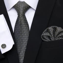 Hot Sale 7.5 cm Tie Pocket Squares Cufflink Set Necktie Pink Purple Hombre Printed Formal Clothing Accessories Fit Party