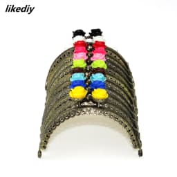 1 Piece 8.5 CM Antique Bronze Rose Head Metal Purse Frame Semicircle Kiss Clasp Lace DIY Bag Accessories