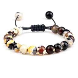 Men Energy Beads Bracelet Adjustable Natural Stone Agates Onyx Charm Bracelets Chakra Healing Women Yoga String Bangles Jewelry