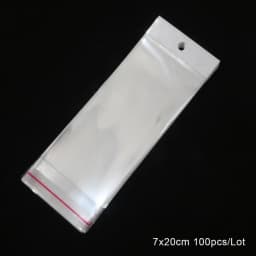 100pcs Transparent Self Adhesive Plastic Storage Bag OPP Poly Pack Bag With Hang Hole Retail Packaging Pouches Beads Jewelry Bag