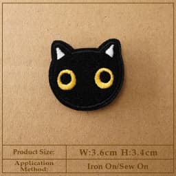 CAT Peace Embroidered Applique Patches Fabric Garment Apparel Clothing Accessories Embroidery Badges Star