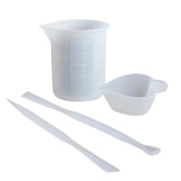 4Pcs Reusable Washable Silicone Resin Kit Mixing Measuring Divided Cups Tools Kit Sticks Spoon UV Epoxy Resin Jewelry Tools