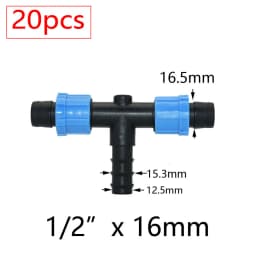 16mm 5/8'' Irrigation Drip Tape Tap Valve Elbow Tee End Plug Thread Lock Connector Garden Watering Pipe Hose Joints