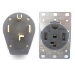 American Black 250V 30A Generator Anti-off Electric Plug NEMA 14-30P 14-30R Industrial Power Plug Socket Inline Wire Connector