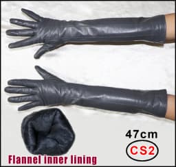 High-end Long Leather Gloves Women's,Leather Sleeve Arm Covers, Winter Warm Thick and Thin Driving Touch Screen Sheepskin Gloves