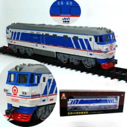 China Dongfeng Super Long Simulation Electric Track Steam Green Leather Train Model Children's Toy Gift Display