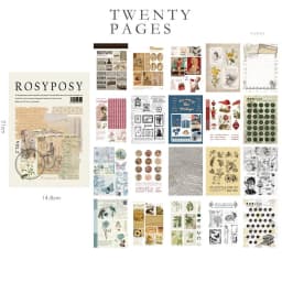 Rosy Posy 20 Page Notebook Sticker Set INS Style Vintage Cartoon Bear Decoration Stickers Post Diary Journal Album Gift A6786