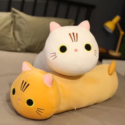 Kawaii Cat Long Pillow Sofa Cushion Plush Toy Stuffed Cartoon Cat Animal Doll for Lovely Gift