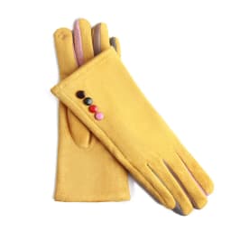 Winter Female Single Layer Warm Cashmere Full Finger Button Cycling Mittens Women Suede Leather Touch Screen Driving Gloves J23