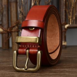 3.8CM Male Belt Cowskin Genuine Leather Strap Pure First Layer Cowhide Retro Pin Copper Buckle Jeans Men Belt For Jeans