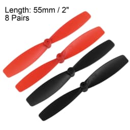 Uxcell 8Pair RC Propellers 55mm CW CCW 2-Vane Rotors for Walkera QR Ladybird Black Red