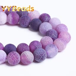 4-12mm Natural Matte Frost Cracked Agates Beads Dragon Veins Agates Loose Beads For Jewelry Making DIY Bracelets Various Colors